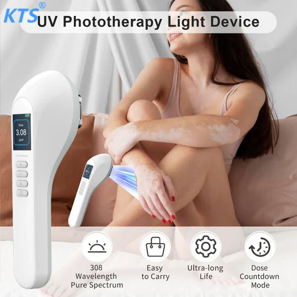 Handheld UVB Phototherapy Device for Vitiligo & Psoriasis - Portable 308nm Light Therapy Lamp by UVBtreatment